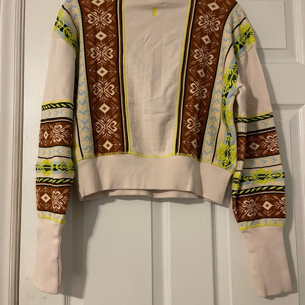 Free People Winter Frost Cotton Sweatshirt NWT Size S - Picture 5 of 6